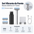 Rasoio da Uomo 5+1 Lame con Vibrazione Elettrica – Kit Rasatura Premium Ricaricabile