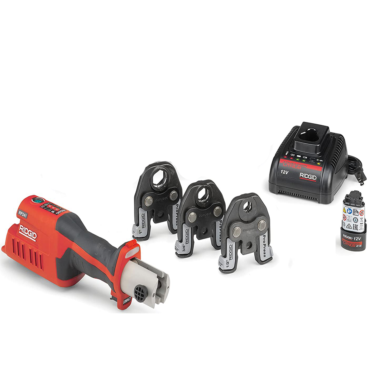 Kit di pressatura compatta, modello 57373 RP 241, con pinza ProPress da 1/2