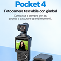 Fotocamera Tascabile 4K con Gimbal, 60fps e Schermo Touch