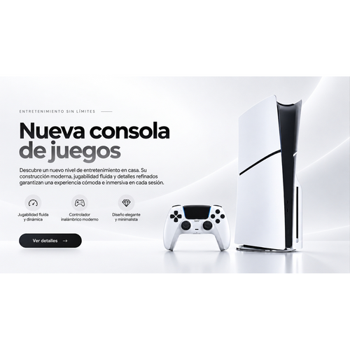 Consola de juegos moderna con controlador inalámbrico