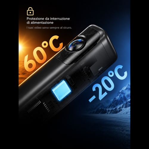 Dash Cam MINI7X 4K con Wi‑Fi e App, memoria da 128 a 256 GB e opzione doppia telecamera 4K+3K