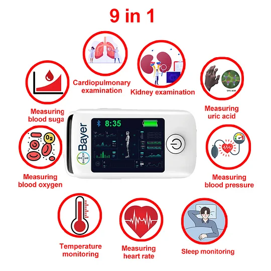 【11-in-1】Misuratore di glicemia multifunzionale non invasivo Bayer