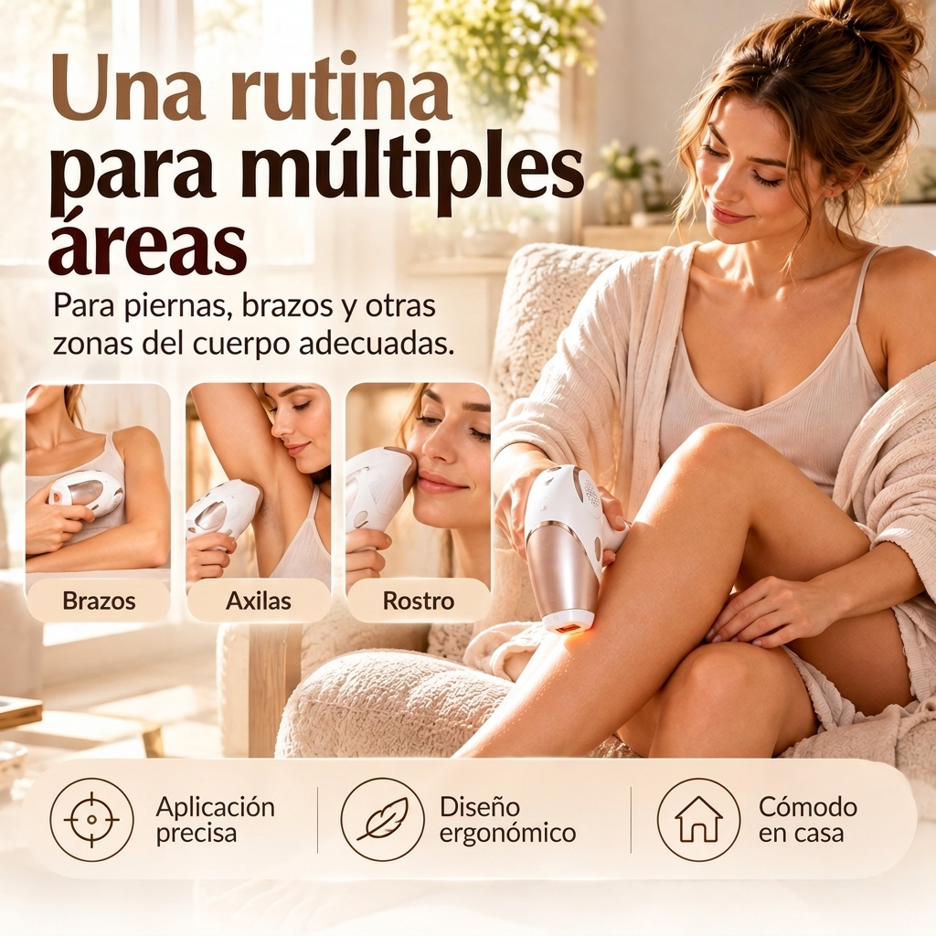 Dispositivo de depilación IPL con 4 cabezales y sensor de piel