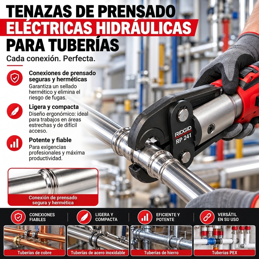 Herramienta de prensado inalámbrica con batería