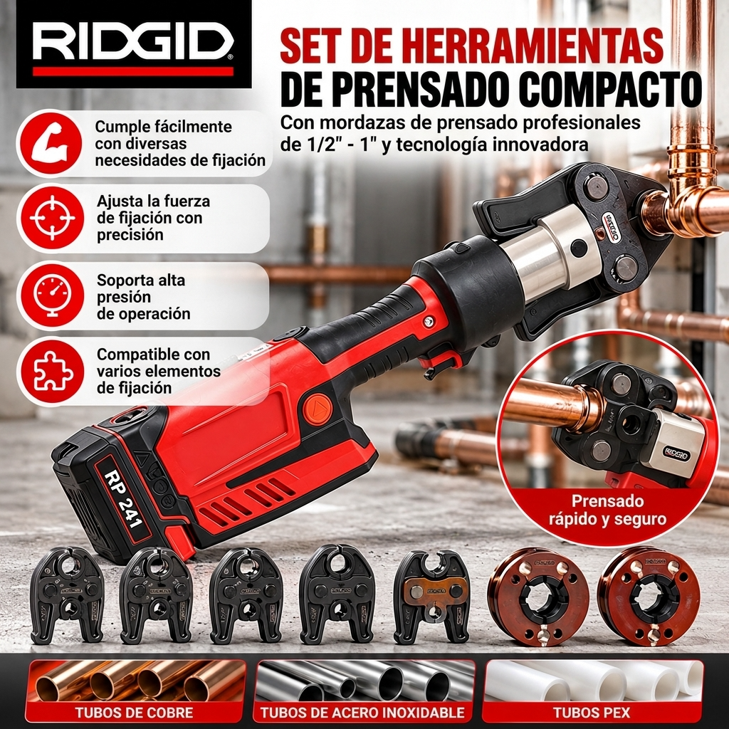 Herramienta de prensado inalámbrica con batería