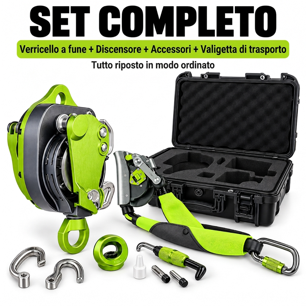 Ascensore elettrico a fune con discensore – Set Power-Ascender per lavori in quota