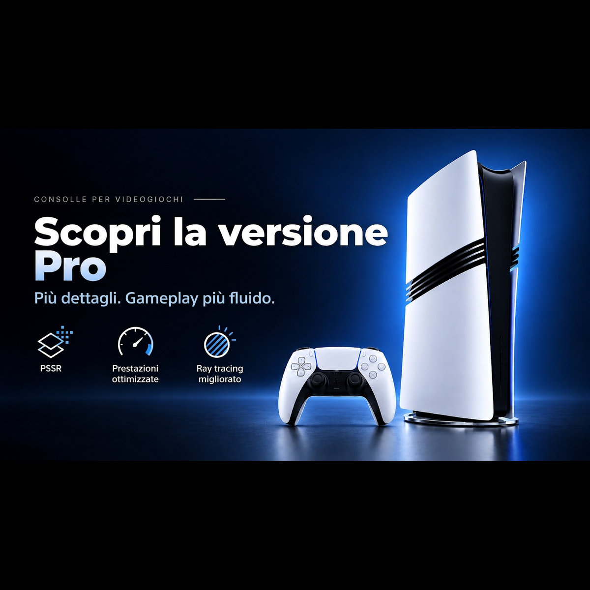 Moderna console di gioco con controller wireless