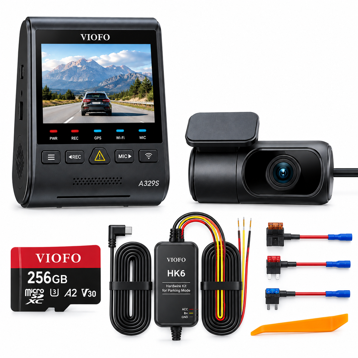 VIOFO A329S 2CH – Wideorejestrator 4K + 2K z GPS, Wi-Fi i Trybem Parkingowym