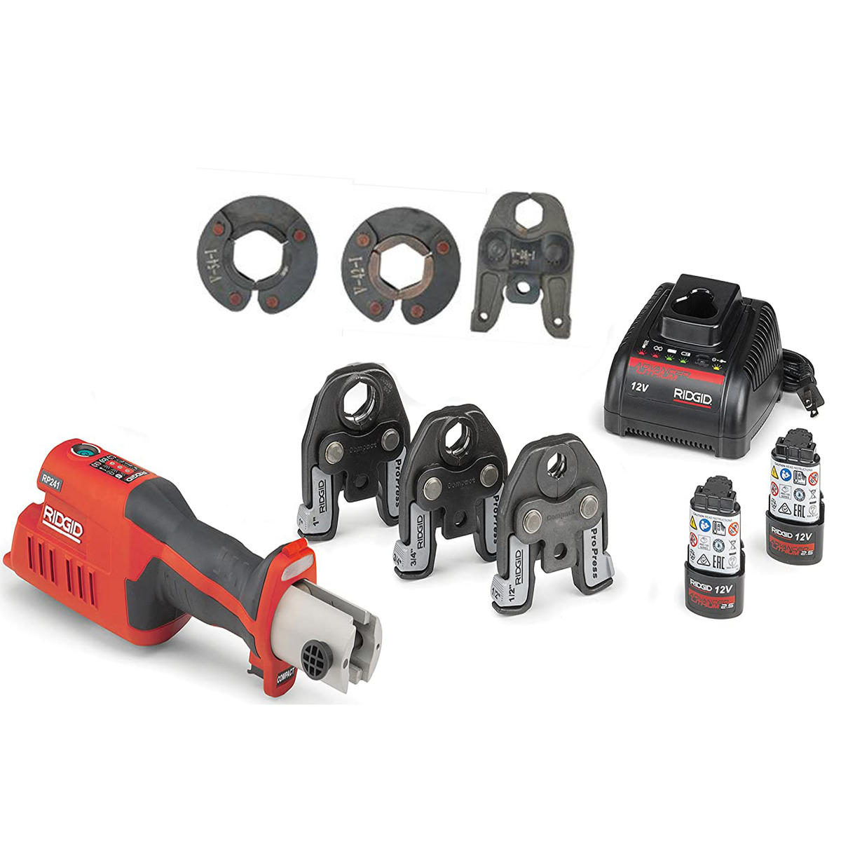 Kit di pressatura compatta, modello 57373 RP 241, con pinza ProPress da 1/2