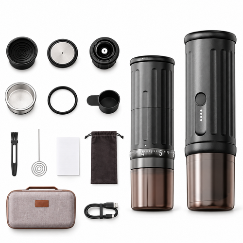 Cafetera portátil 8701, cápsula de extracción de espresso pequeña, semiautomática, apta para coches y exteriores, regalo.