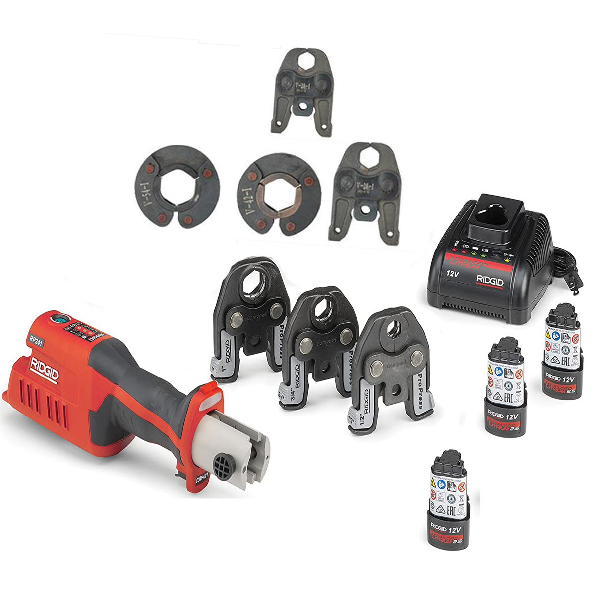 Kit di pressatura compatta, modello 57373 RP 241, con pinza ProPress da 1/2
