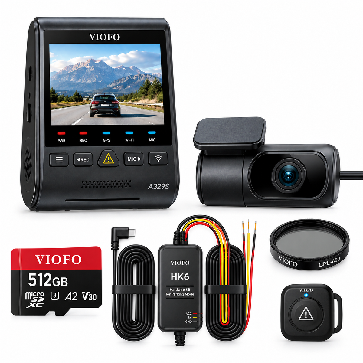 VIOFO A329S 2CH – Wideorejestrator 4K + 2K z GPS, Wi-Fi i Trybem Parkingowym