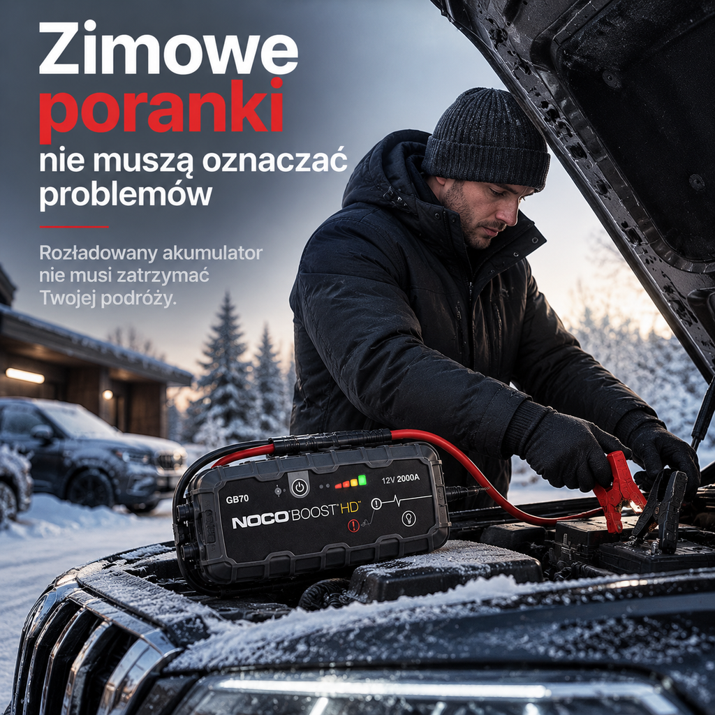 Booster samochodowy 12V 2000A – urządzenie rozruchowe do akumulatora, Diesla i silników benzynowych
