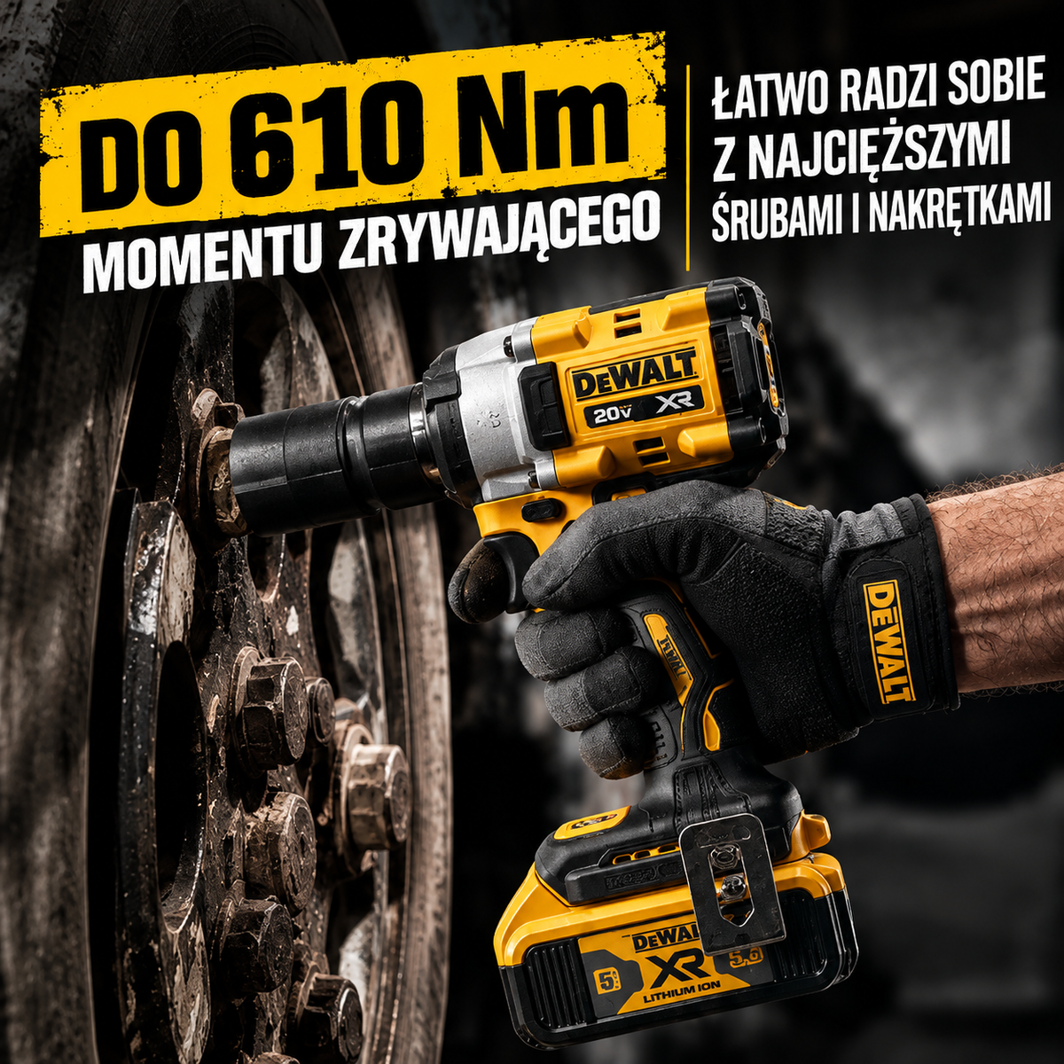 DeWalt DCF922 18V XR – Bezszczotkowy Klucz Udarowy 1/2", 610 Nm, Kompaktowy i Wydajny