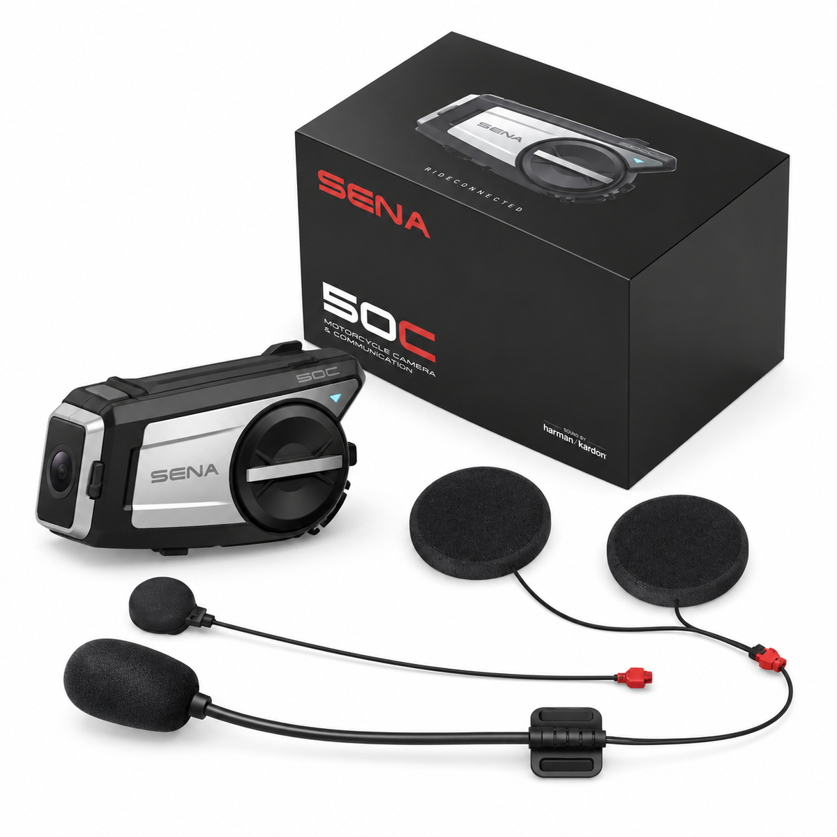 SENA 50C – Intercomunicador de Moto con Cámara 4K, Mesh Bluetooth y Sonido Harman Kardon