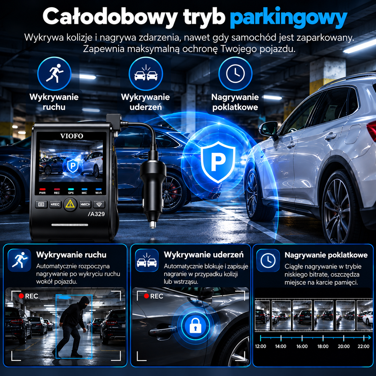 VIOFO A329S 2CH – Wideorejestrator 4K + 2K z GPS, Wi-Fi i Trybem Parkingowym