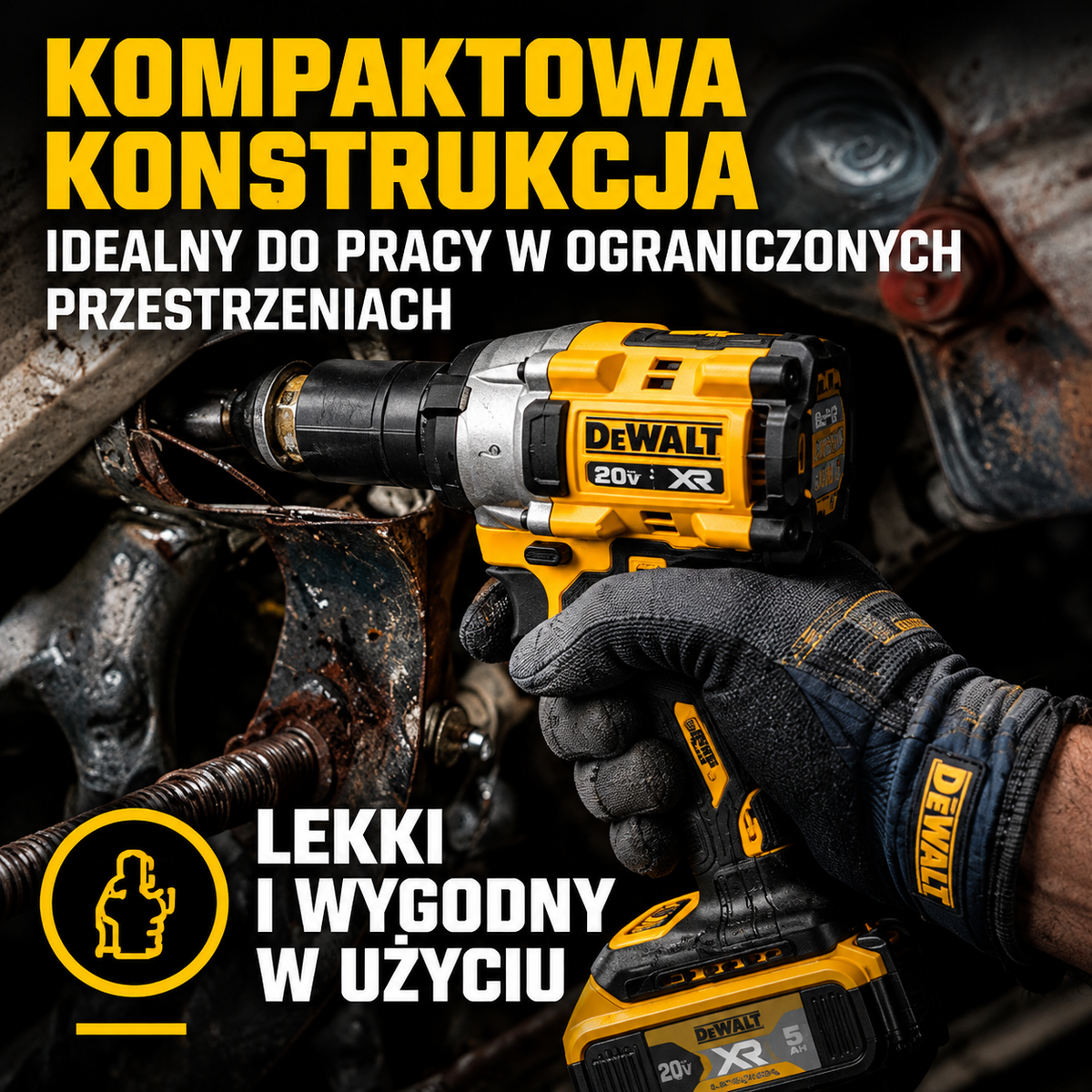 DeWalt DCF922 18V XR – Bezszczotkowy Klucz Udarowy 1/2", 610 Nm, Kompaktowy i Wydajny
