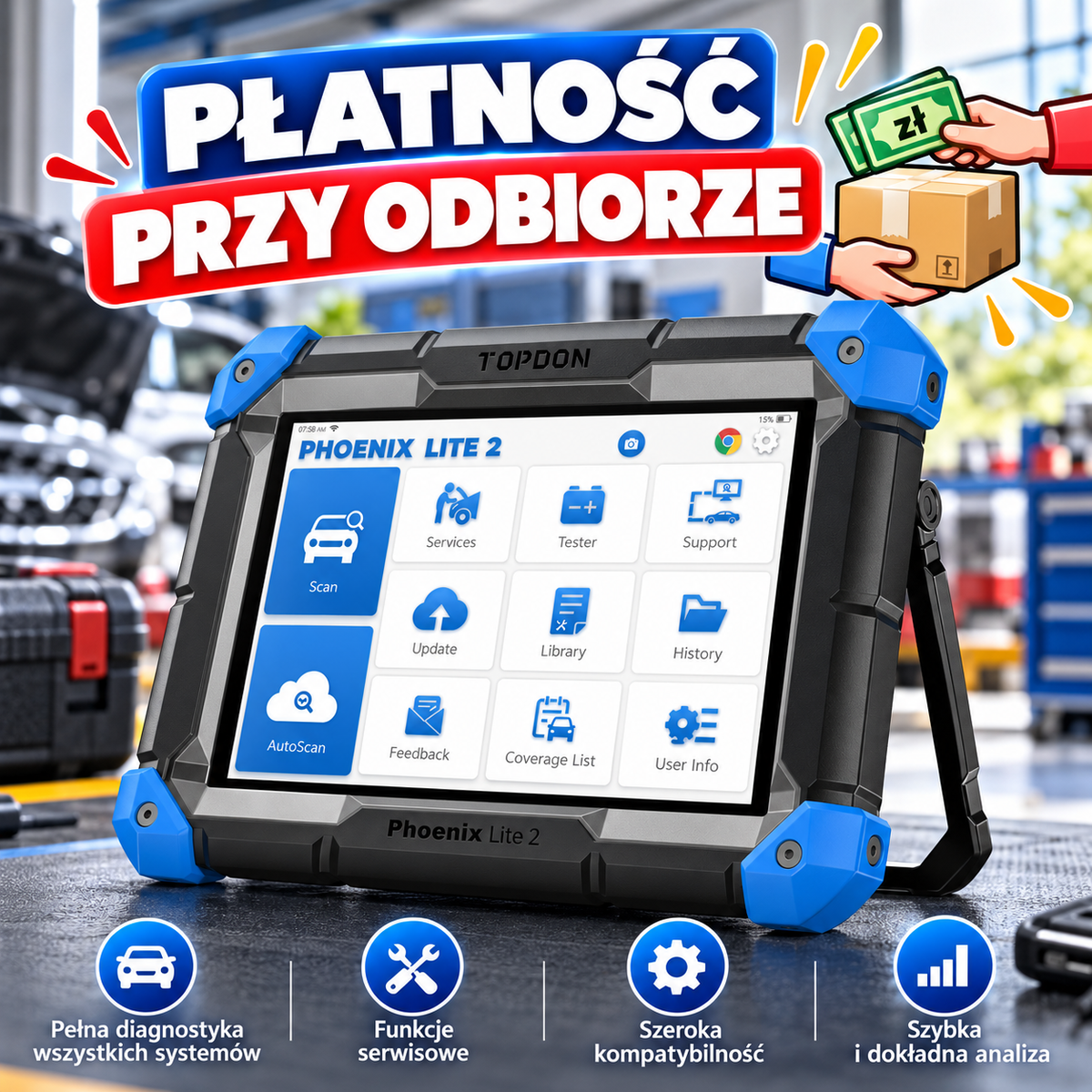 TOPDON Phoenix Lite 2 – Profesjonalny Tester Diagnostyczny OBD2 do Samochodów