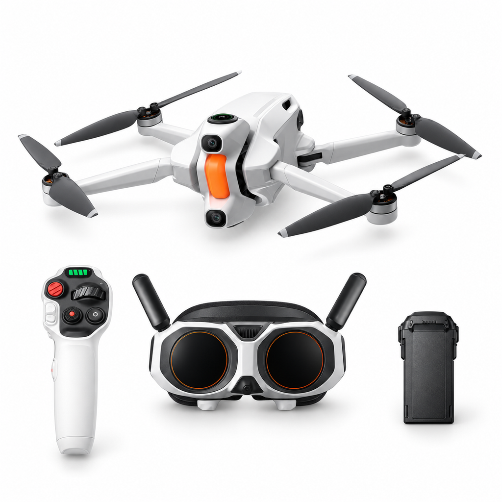 Dron FPV plegable de 360° con cámara 8K y vista de imagen térmica, dron con cámara de 249 g con gafas de vuelo, control de movimiento, detección de obstáculos y retorno automático