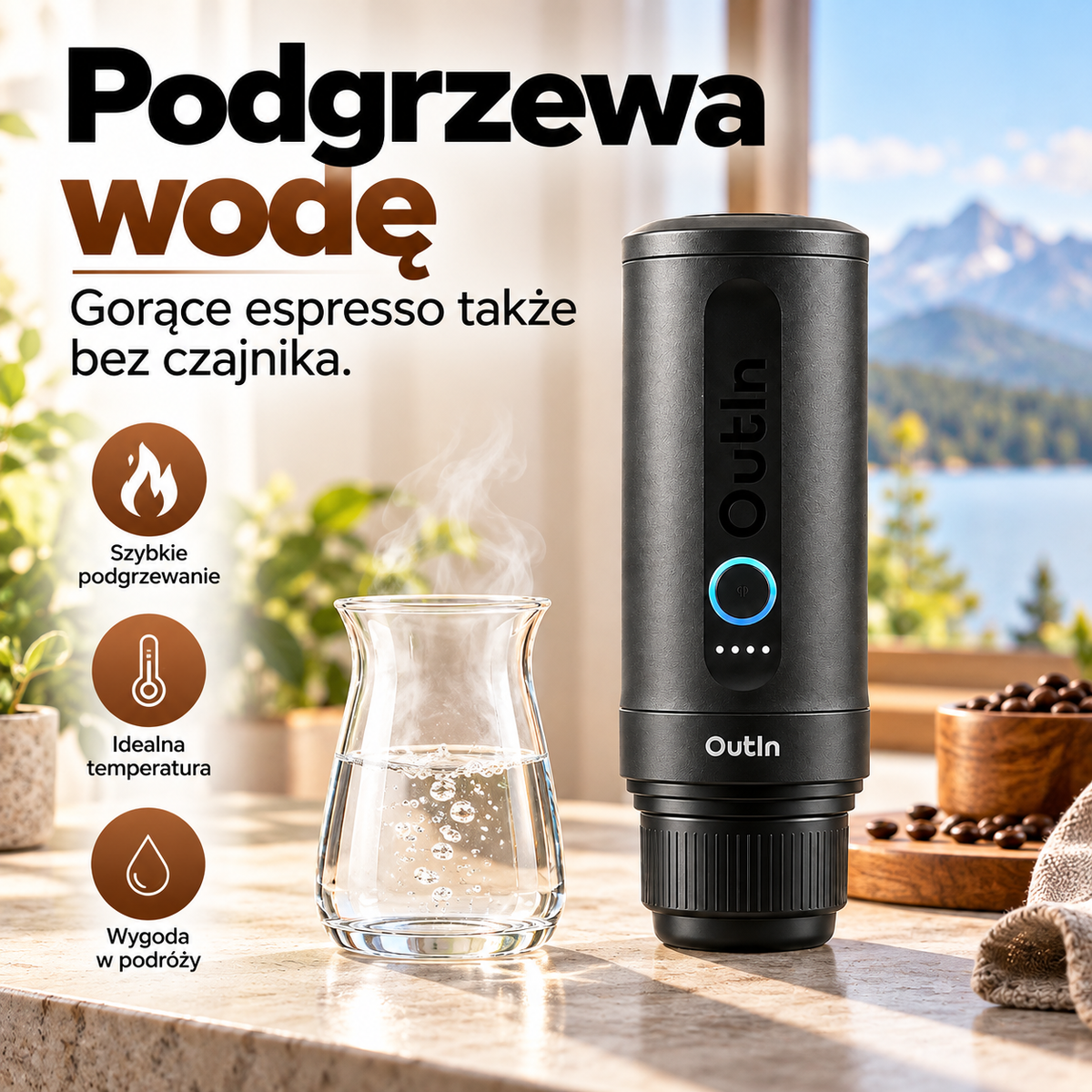 Macchina per caffè espresso portatile Nano (grigio siderale)