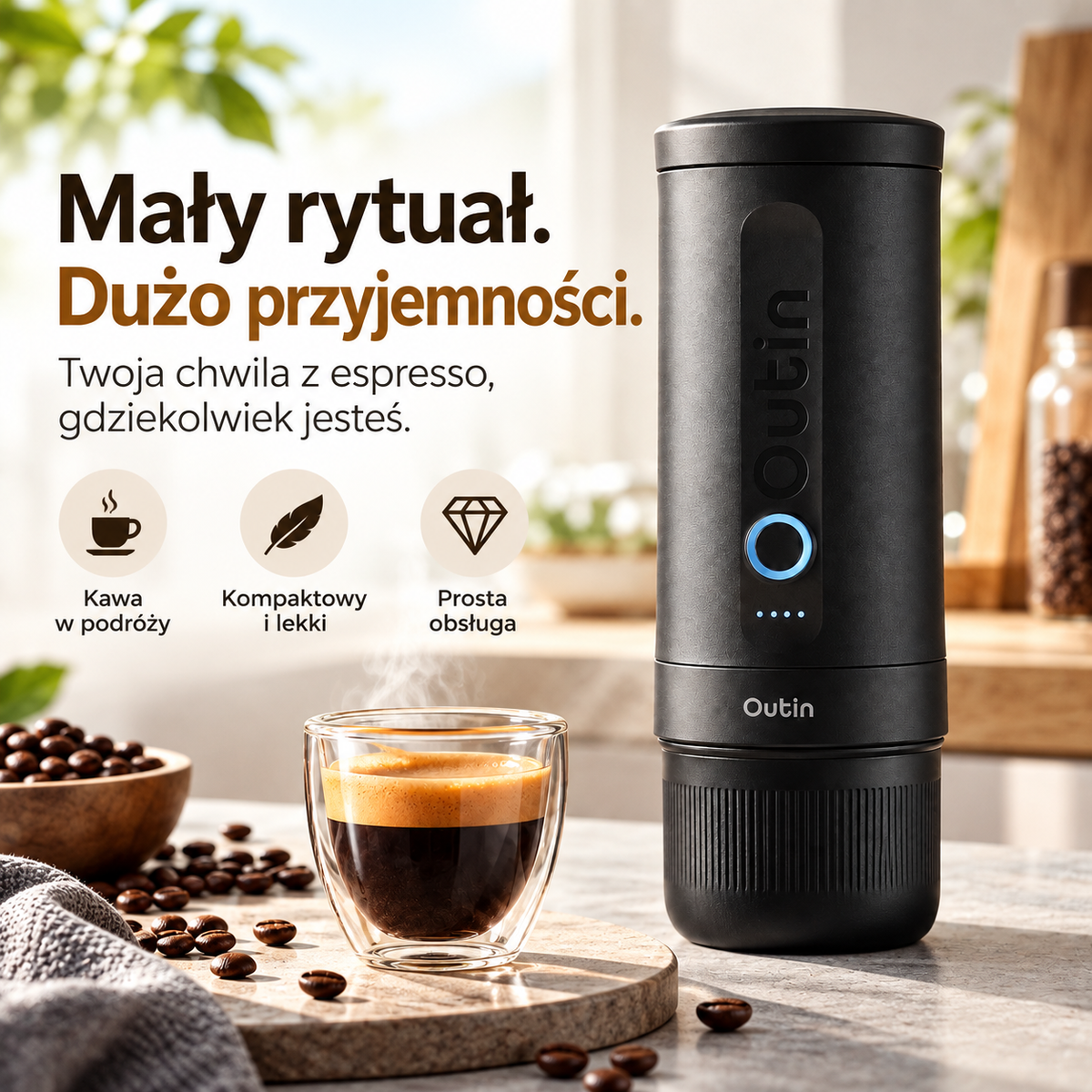 Macchina per caffè espresso portatile Nano (grigio siderale)